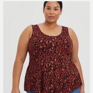 Leopard print torrid button down sleeveless top